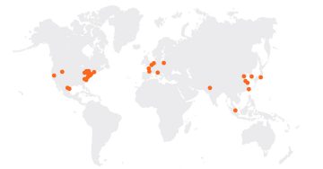 康宁全球支持地图